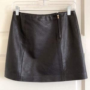 ALC black high waisted leather mini skirt